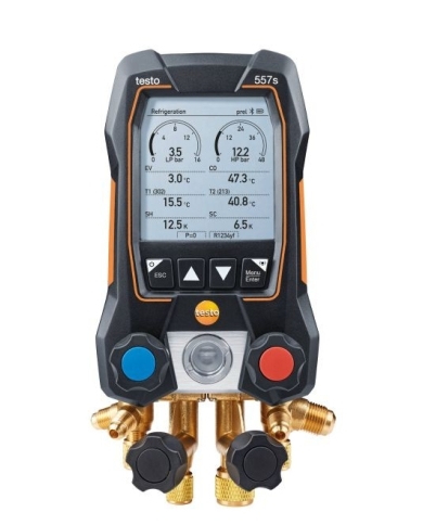 testo 557s Smart Kit per il vuoto - Manifold digitale smart con sonde termometriche a pinza e per il vuoto senza fili