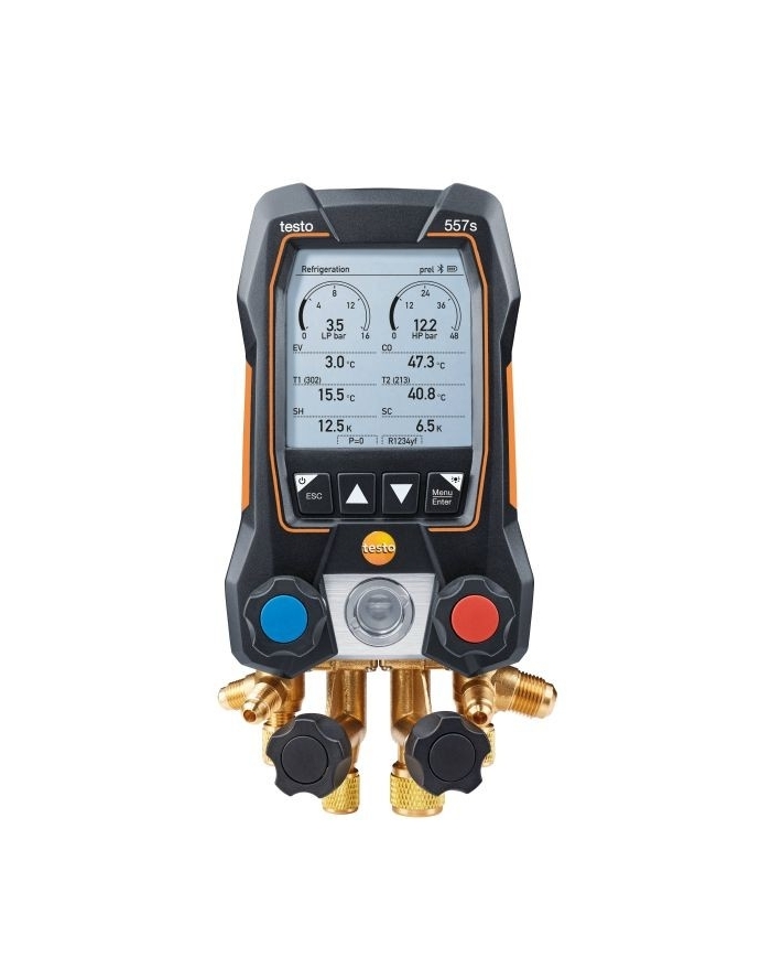 testo 557s Smart Kit per il vuoto - Manifold digitale smart con sonde termometriche a pinza e per il vuoto senza fili