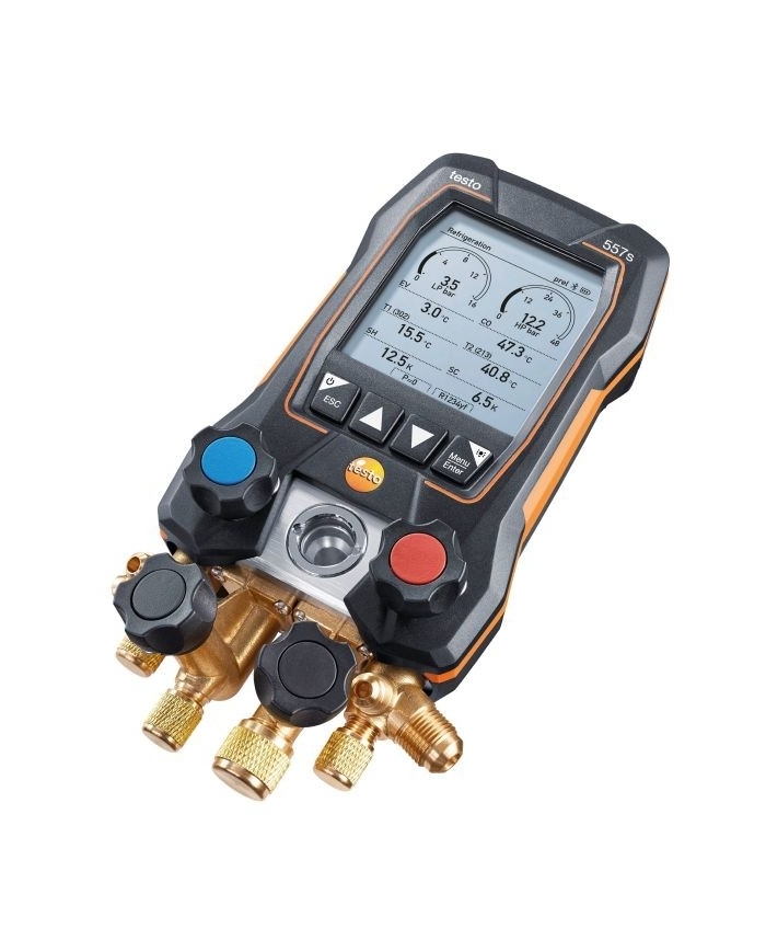 testo 557s Smart Kit per il vuoto - Manifold digitale smart con sonde termometriche a pinza e per il vuoto senza fili