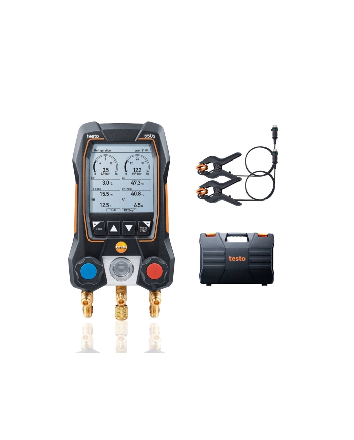 testo 550s Kit base - Manifold digitale smart con sonde termometriche a pinza con cavo fisso