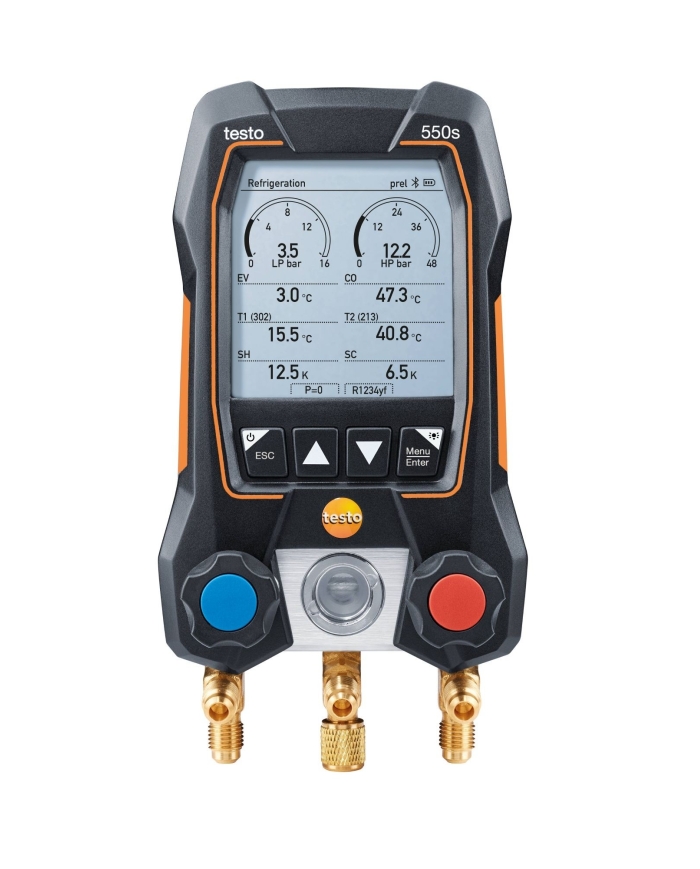 testo 550s Kit base - Manifold digitale smart con sonde termometriche a pinza con cavo fisso