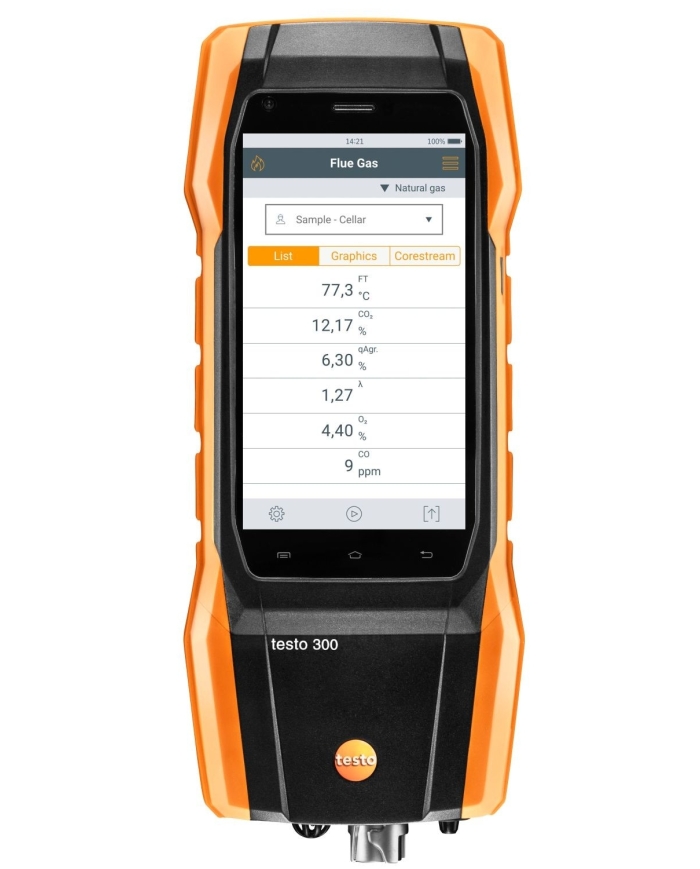 testo 300 Longlife kit 1 con sensore NO/NOx - analizzatore di combustione (O2, CO fino a 4.000 ppm, NO/NOx)